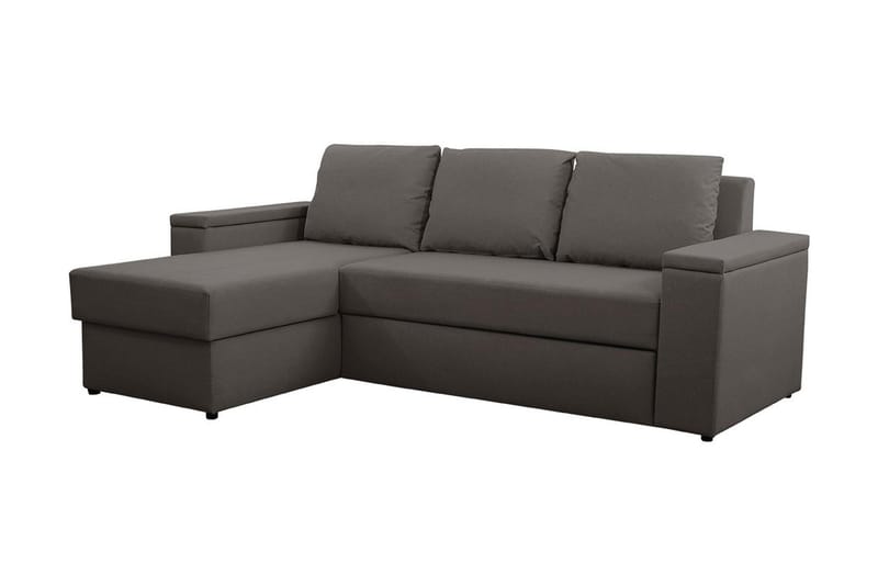 Herosa 3-seters Sovesofa med Divan med Oppbevaring, Mørkegrå