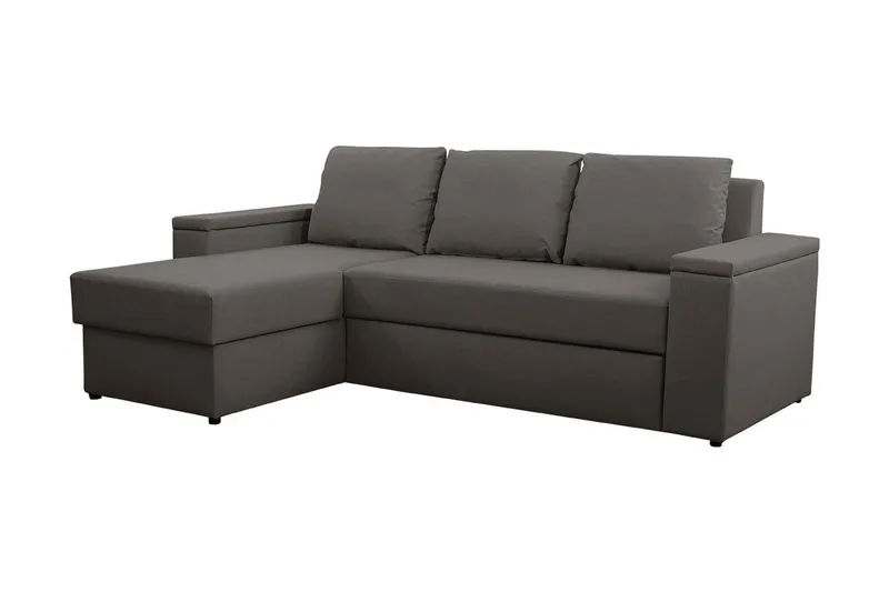 Herosa 3-seters Sovesofa med Divan med Oppbevaring, Mørkegrå