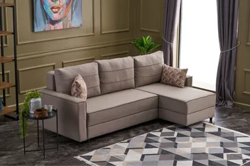 Highbank Sovesofa m. Divan 4-seters 200x150 - Krem - Møbler - Sofaer - Sovesofaer - Sovesofa divan