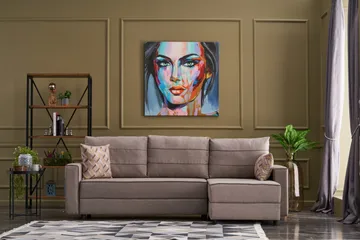 Highbank Sovesofa m. Divan 4-seters 200x150 - Krem - Møbler - Sofaer - Sovesofaer - Sovesofa divan