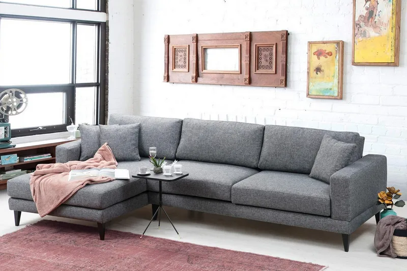 Hilari Sovesofa med Divan Venstre - Grå - Møbler - Sofaer - Sovesofaer - Sovesofa divan