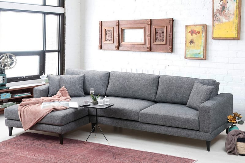 Hilari Sovesofa med Divan Venstre - Grå - Møbler - Sofaer - Sovesofaer - Sovesofa divan