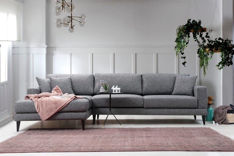 Hilari Sovesofa med Divan Venstre - Grå - Møbler - Sofaer - Sovesofaer - Sovesofa divan