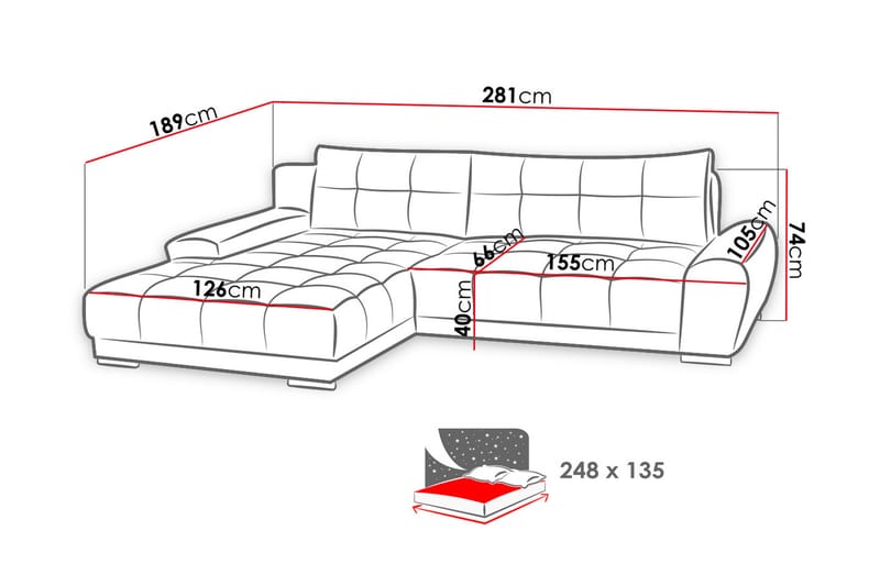 Hjørnesofa Clendennen - Fløyelssofaer - Sovesofa divan