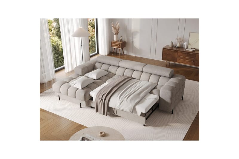 Hjørnesofa Eltap Felro 285x181x93 cm - Royal 20, Beige, Venstre - Møbler - Sofaer - Sovesofaer - Sovesofa divan