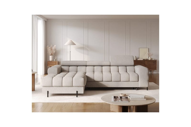 Hjørnesofa Eltap Felro 285x181x93 cm - Royal 20, Beige, Venstre - Møbler - Sofaer - Sovesofaer - Sovesofa divan