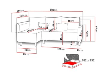 Hjørnesofa Micklas - Grå - Møbler - Sofaer - Sovesofaer - Sovesofa divan