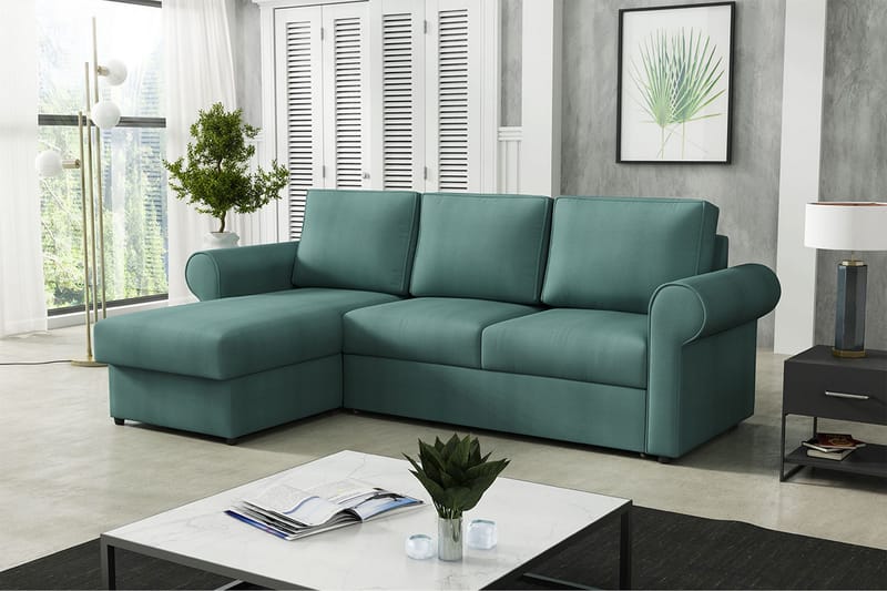 Hjørnesofa Monaco - Turkis - Møbler - Sofaer - Sovesofaer - Sovesofa divan