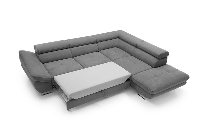 Hjørnesovesofa Brassington - Mørkegrå - Møbler - Sofaer - Fløyelssofaer
