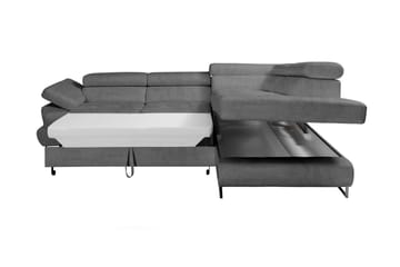 Hjørnesovesofa Brassington - Mørkegrå - Møbler - Sofaer - Fløyelssofaer