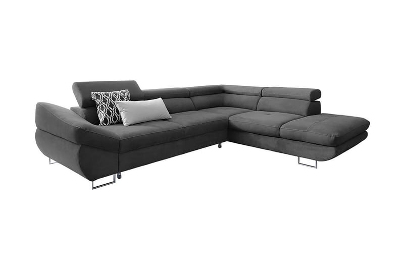 Hjørnesovesofa Brassington - Mørkegrå - Fl�øyelssofaer - Sovesofa divan