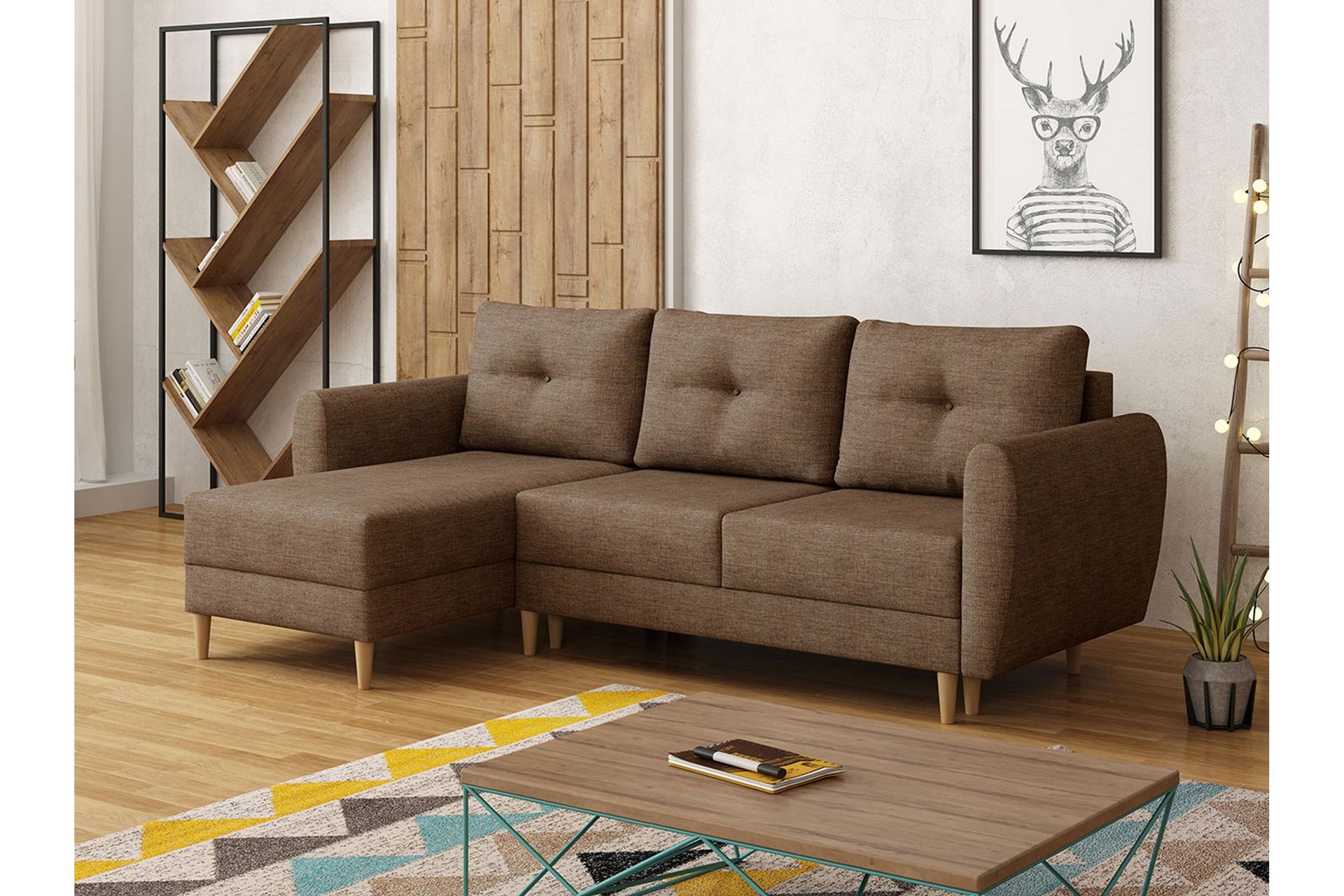 Hjørnesovesofa Hulared - Brun - Møbler - Sofaer - Sovesofaer - Sovesofa divan