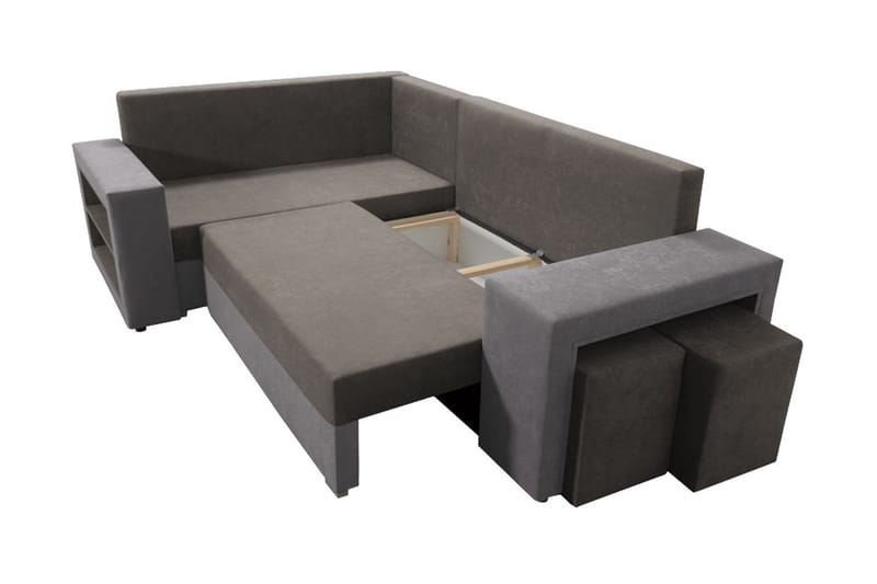 Hjørnesovesofa Milano M - Brun - Møbler - Sofaer - Sovesofaer - Hjørnesovesofa