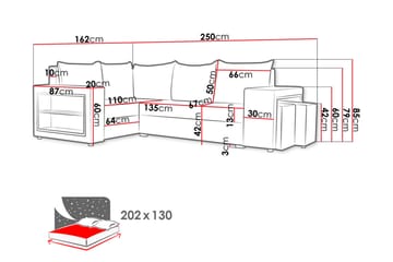 Hjørnesovesofa Milano M - Brun - Møbler - Sofaer - Sovesofaer - Hjørnesovesofa