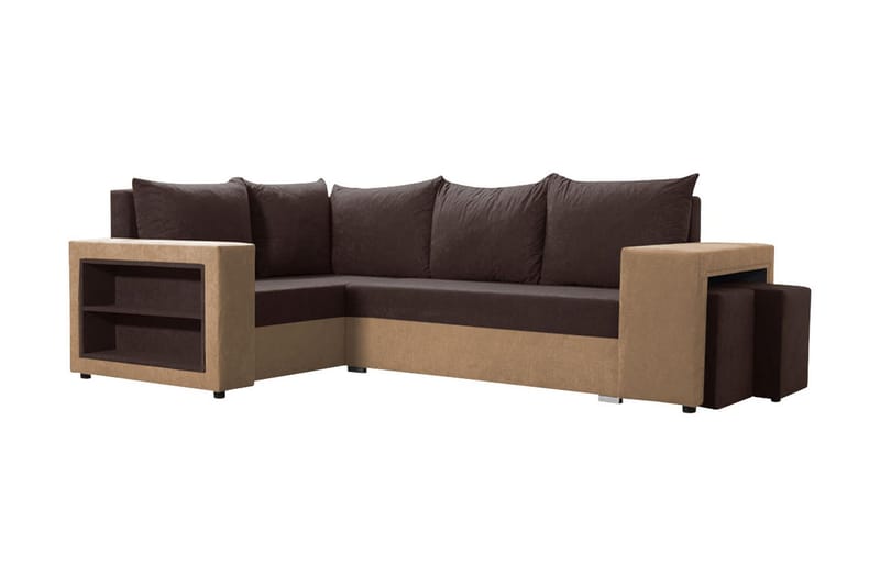 Hjørnesovesofa Milano M - Brun - Fløyelssofaer - Sovesofa divan