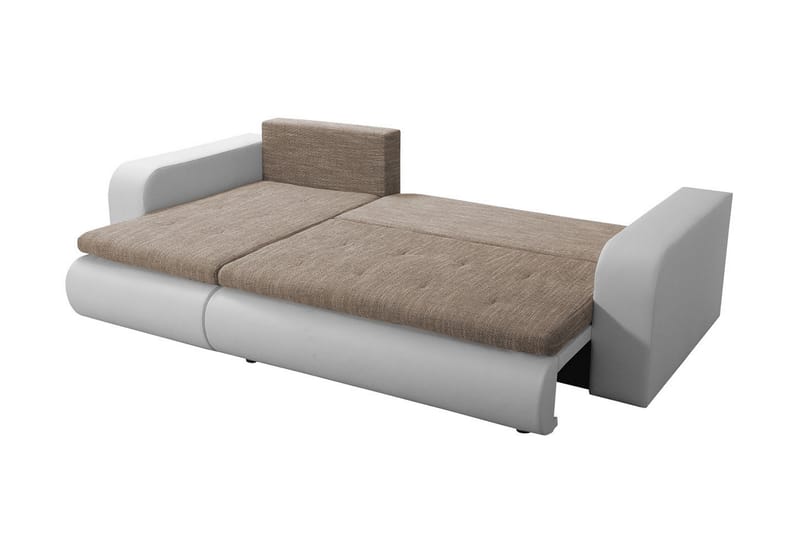 Hjørnesovesofa Ozello - Hvit/Beige - Skinnsofaer - Sovesofa divan