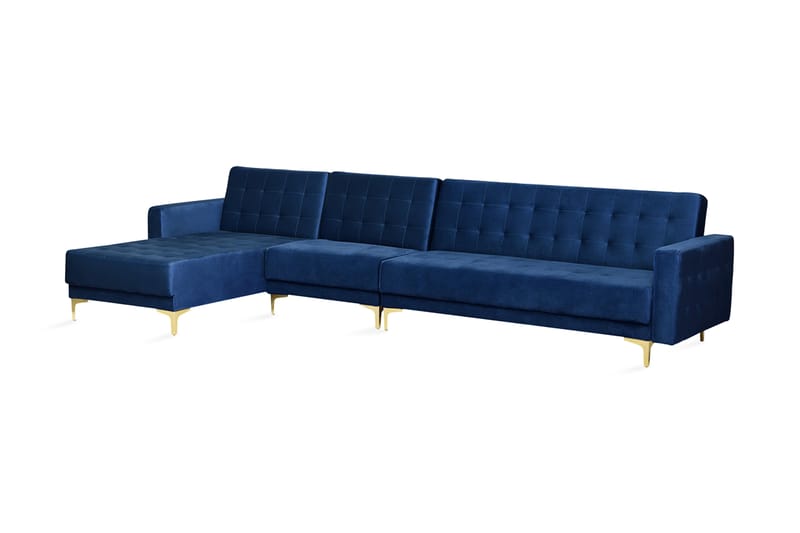 Hjørnesovesofa Westerleigh Large Høyre Fløyel - Blå - Sovesofa divan