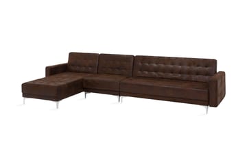 Hjørnesovesofa Westerleigh Large Høyre Kunstlær - Brun - Møbler - Sofaer - Sovesofaer - Sovesofa divan