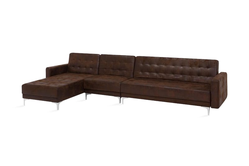Hjørnesovesofa Westerleigh Large Høyre Kunstlær - Brun - Møbler - Sofaer - Sovesofaer - Sovesofa divan