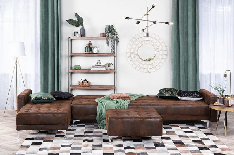 Hjørnesovesofa Westerleigh Large Høyre Kunstlær - Brun - Møbler - Sofaer - Sovesofaer - Sovesofa divan