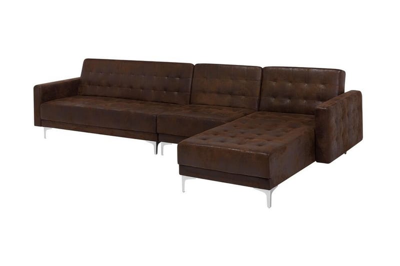 Hjørnesovesofa Westerleigh Large Venstre Kunstlær - Brun - Møbler - Sofaer - Sovesofaer - Sovesofa divan