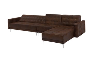 Hjørnesovesofa Westerleigh Large Venstre Kunstlær - Brun - Møbler - Sofaer - Sovesofaer - Sovesofa divan