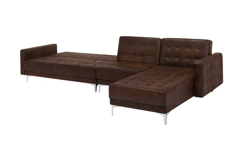 Hjørnesovesofa Westerleigh Large Venstre Kunstlær - Brun - Møbler - Sofaer - Sovesofaer - Sovesofa divan