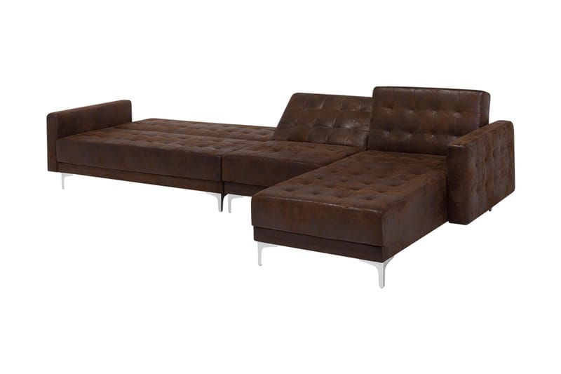 Hjørnesovesofa Westerleigh Large Venstre Kunstlær - Brun - Møbler - Sofaer - Sovesofaer - Sovesofa divan