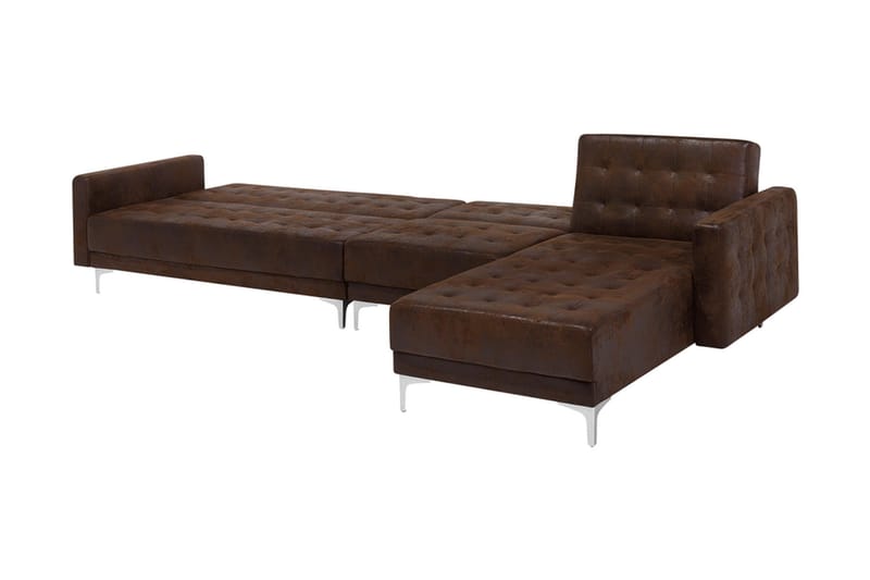 Hjørnesovesofa Westerleigh Large Venstre Kunstlær - Brun - Møbler - Sofaer - Sovesofaer - Sovesofa divan