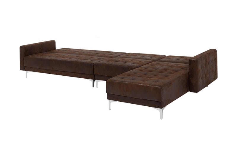 Hjørnesovesofa Westerleigh Large Venstre Kunstlær - Brun - Møbler - Sofaer - Sovesofaer - Sovesofa divan