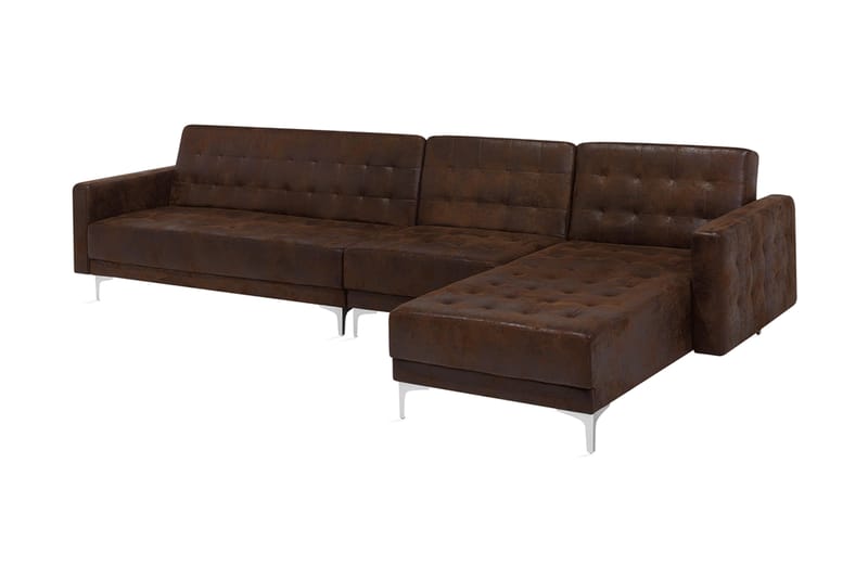 Hjørnesovesofa Westerleigh Large Venstre Kunstlær - Brun - Møbler - Sofaer - Sovesofaer - Sovesofa divan