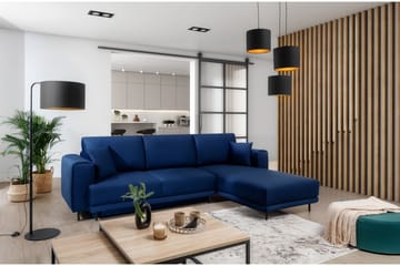 Hopland 3-seters Sovesofa m. Divan med Oppbevaring - Blå - Møbler - Sofaer - Sovesofaer - Sovesofa divan