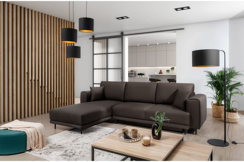 Hopland 3-seters Sovesofa m. Divan med Oppbevaring - Grå - Møbler - Sofaer - Sovesofaer - Sovesofa divan