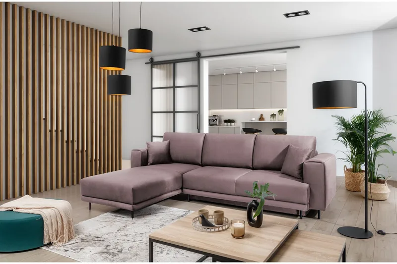 Hopland 3-seters Sovesofa m. Divan med Oppbevaring - Rosa - Møbler - Sofaer - Sovesofaer - Sovesofa divan