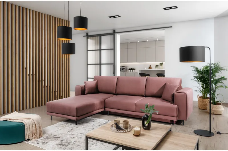 Hopland 3-seters Sovesofa m. Divan med Oppbevaring - Rosa - Møbler - Sofaer - Sovesofaer - Sovesofa divan