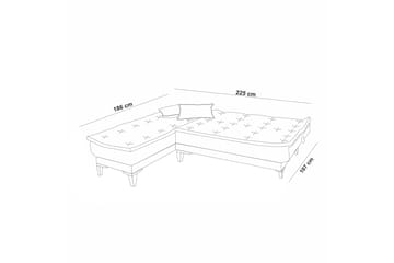 Hunterville 4-seter Venstre L-formet Sovesofa 107x225 cm i Stoff - Beige - Møbler - Sofaer - Sovesofaer - Sovesofa divan