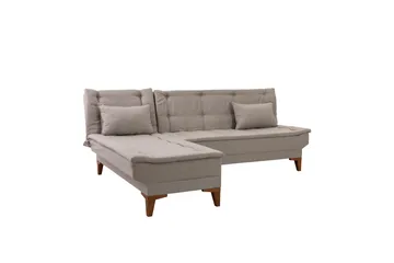 Hunterville 4-seter Venstre L-formet Sovesofa 107x225 cm i Stoff - Beige - Møbler - Sofaer - Sovesofaer - Sovesofa divan