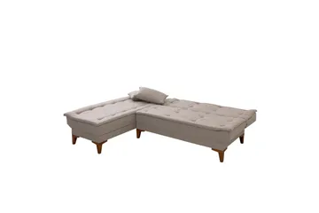 Hunterville 4-seter Venstre L-formet Sovesofa 107x225 cm i Stoff - Beige - Møbler - Sofaer - Sovesofaer - Sovesofa divan