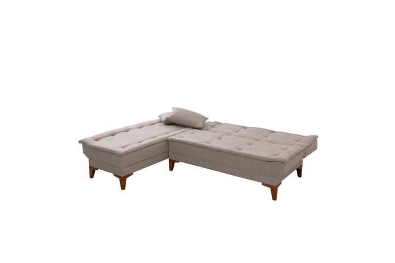 Hunterville 4-seter Venstre L-formet Sovesofa 107x225 cm i Stoff - Beige - Møbler - Sofaer - Sovesofaer - Sovesofa divan