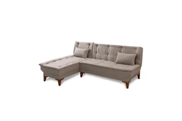 Hunterville 4-seter Venstre L-formet Sovesofa 107x225 cm i Stoff - Beige - Møbler - Sofaer - Sovesofaer - Sovesofa divan