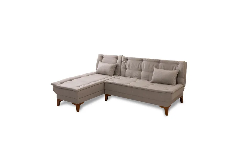 Hunterville 4-seter Venstre L-formet Sovesofa 107x225 cm i Stoff, Beige