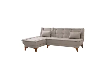 Hunterville 4-seter Venstre L-formet Sovesofa 107x225 cm i Stoff - Beige - Møbler - Sofaer - Sovesofaer - Sovesofa divan