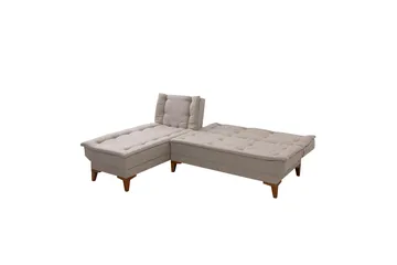 Hunterville 4-seter Venstre L-formet Sovesofa 107x225 cm i Stoff - Beige - Møbler - Sofaer - Sovesofaer - Sovesofa divan