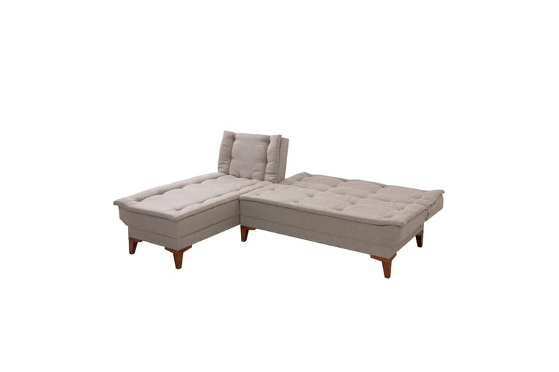 Hunterville 4-seter Venstre L-formet Sovesofa 107x225 cm i Stoff - Beige - Møbler - Sofaer - Sovesofaer - Sovesofa divan