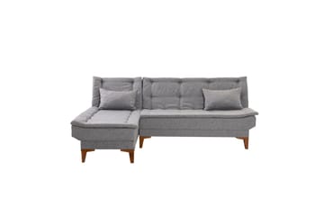 Hunterville 4-seter Venstre L-formet Sovesofa 107x225 cm i Stoff - Grå - Møbler - Sofaer - Sovesofaer - Sovesofa divan