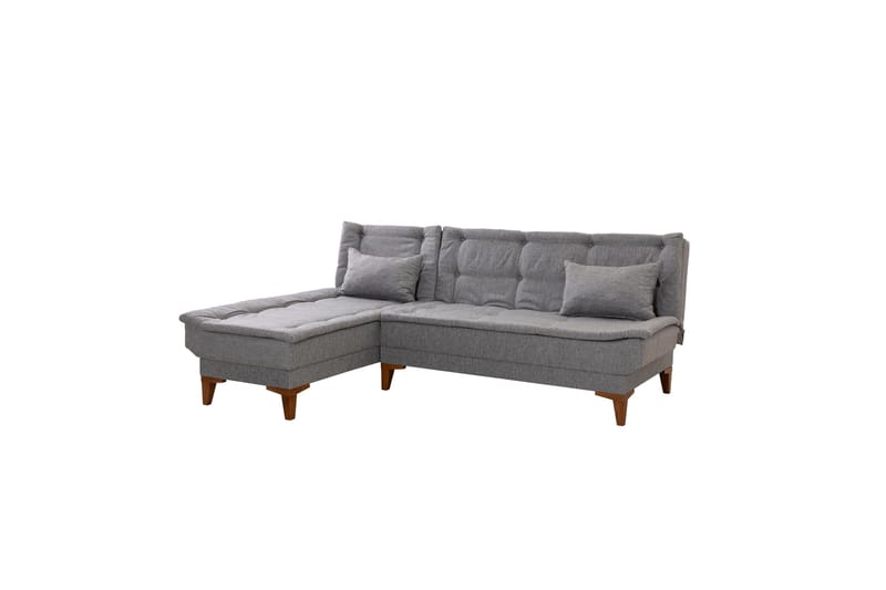 Hunterville 4-seter Venstre L-formet Sovesofa 107x225 cm i Stoff - Grå - Møbler - Sofaer - Sovesofaer - Sovesofa divan