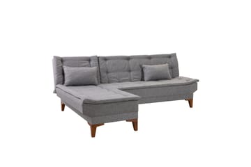 Hunterville 4-seter Venstre L-formet Sovesofa 107x225 cm i Stoff - Grå - Møbler - Sofaer - Sovesofaer - Sovesofa divan