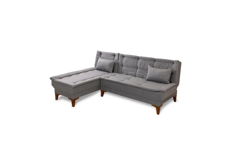 Hunterville 4-seter Venstre L-formet Sovesofa 107x225 cm i Stoff, Grå