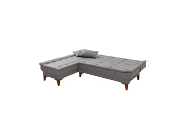 Hunterville 4-seter Venstre L-formet Sovesofa 107x225 cm i Stoff - Grå - Møbler - Sofaer - Sovesofaer - Sovesofa divan