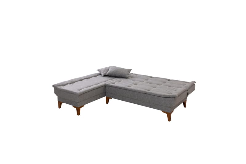 Hunterville 4-seter Venstre L-formet Sovesofa 107x225 cm i Stoff - Grå - Møbler - Sofaer - Sovesofaer - Sovesofa divan